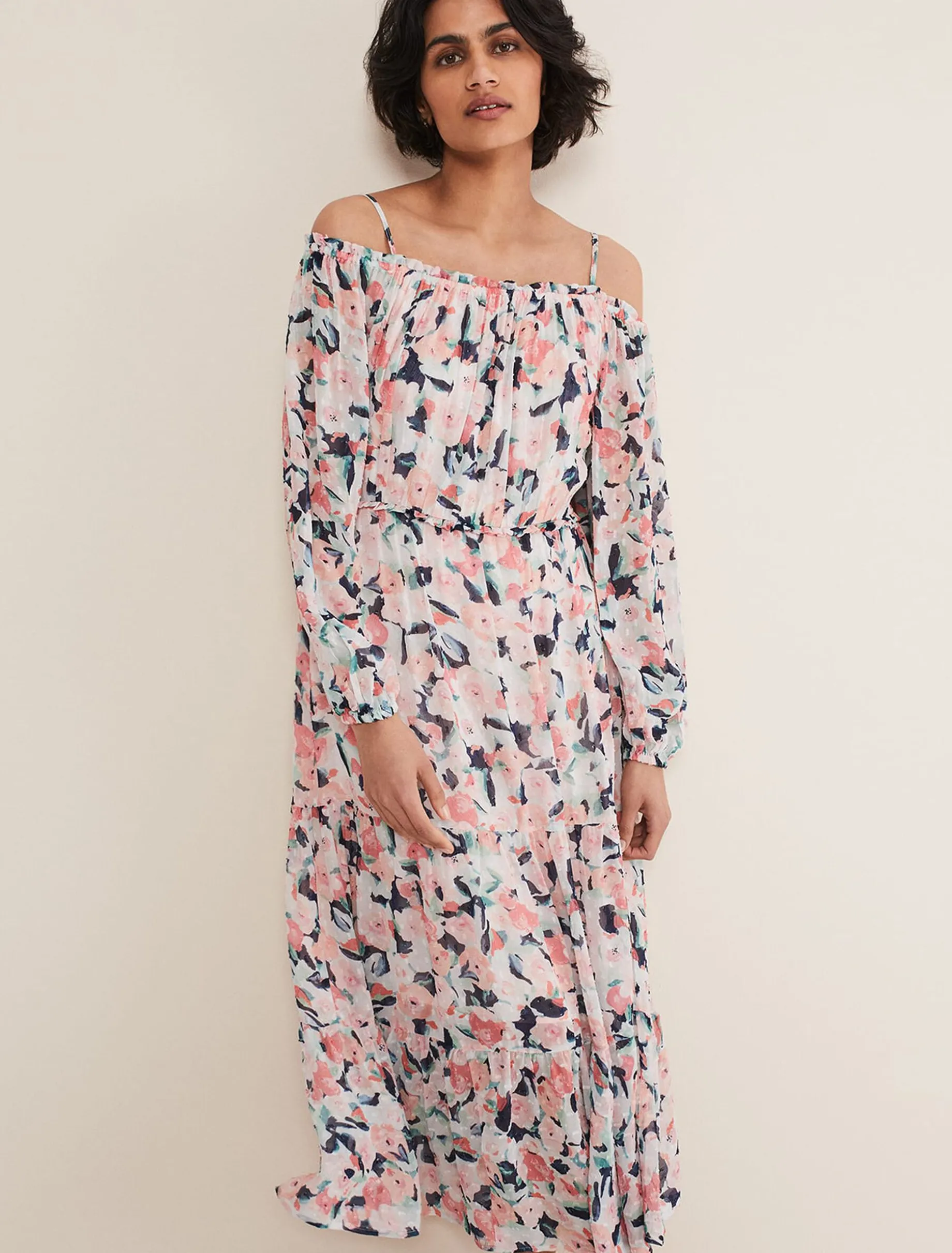 Vicky Off Shoulder Printed Dress