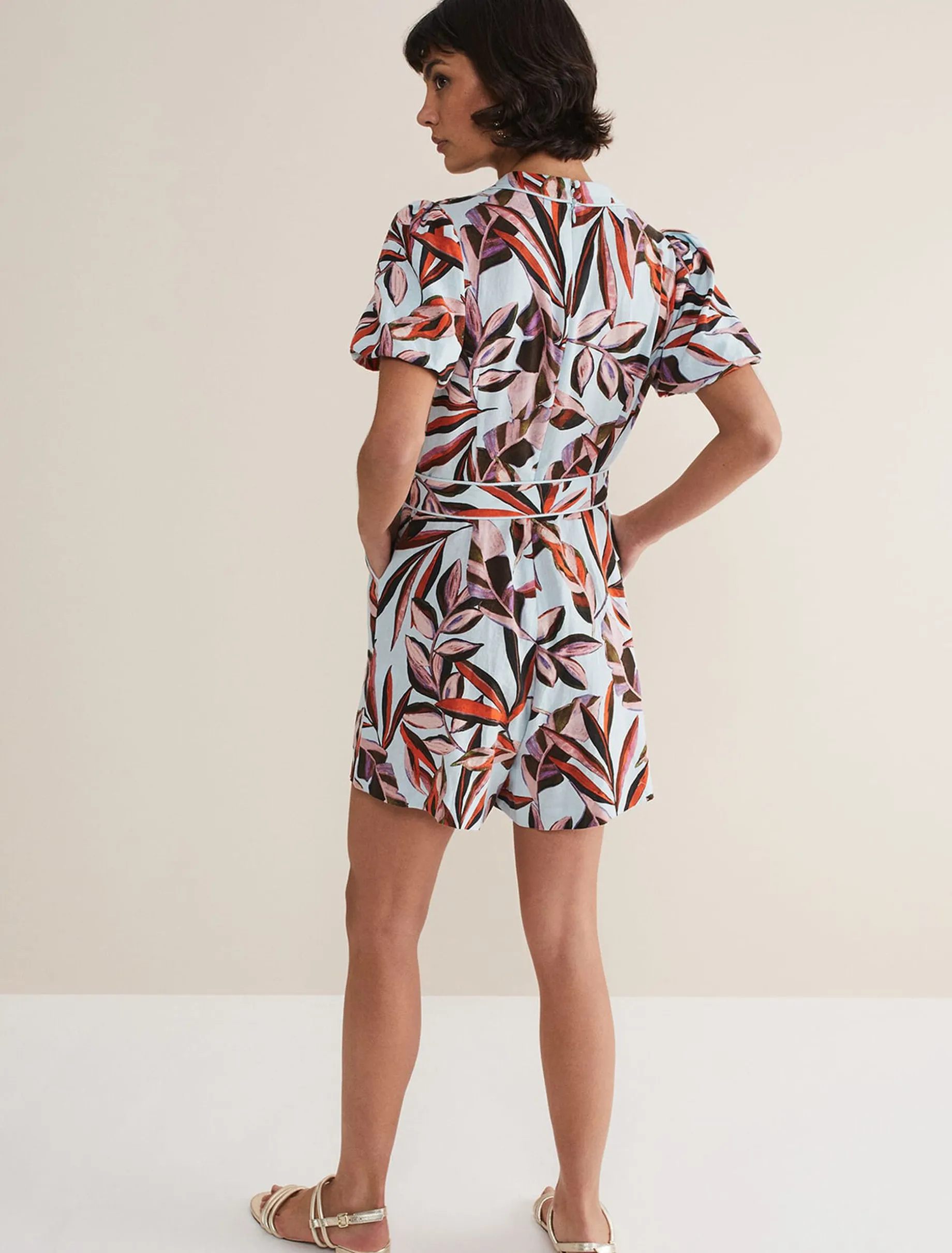 Vivian Linen Print Playsuit