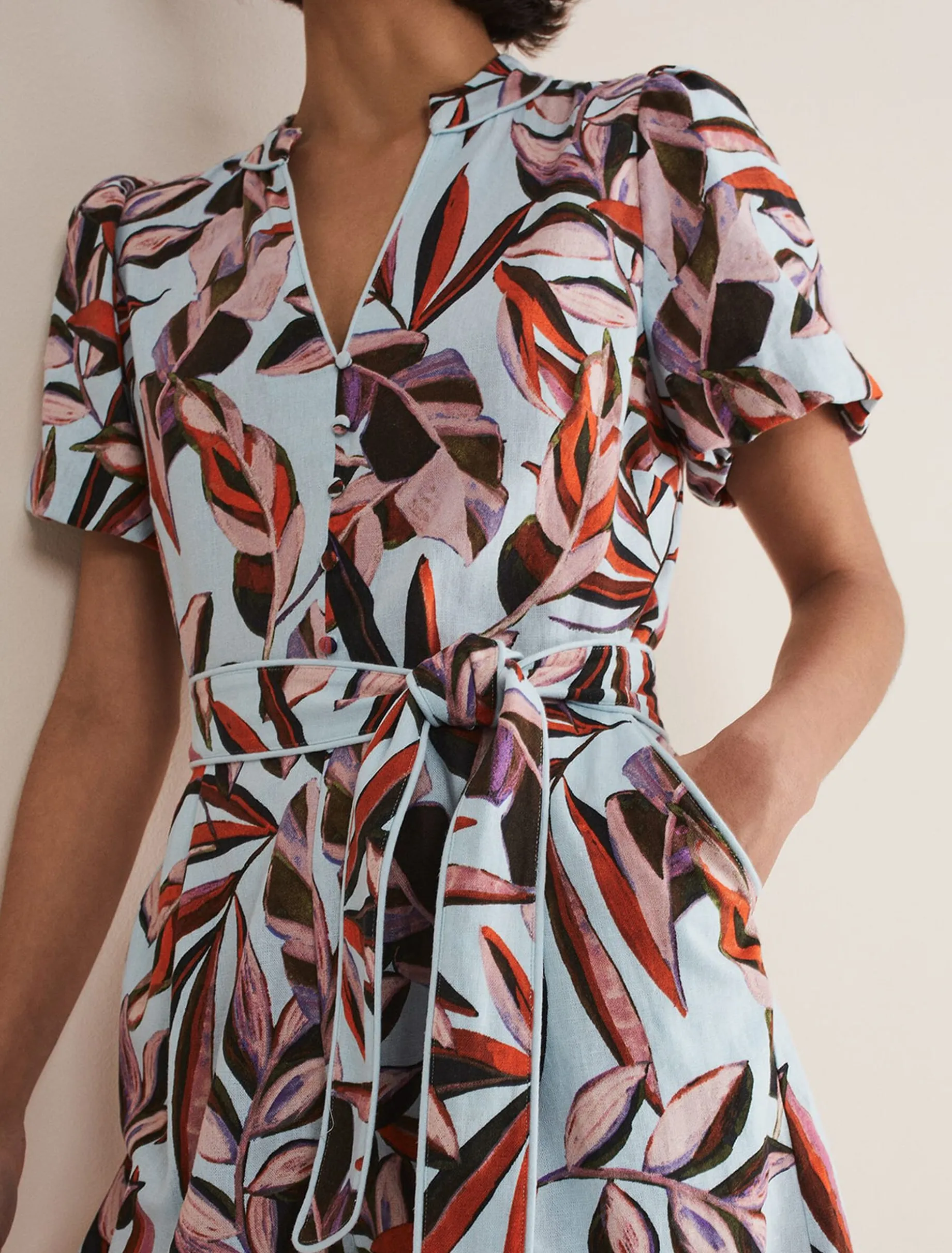 Vivian Linen Print Playsuit