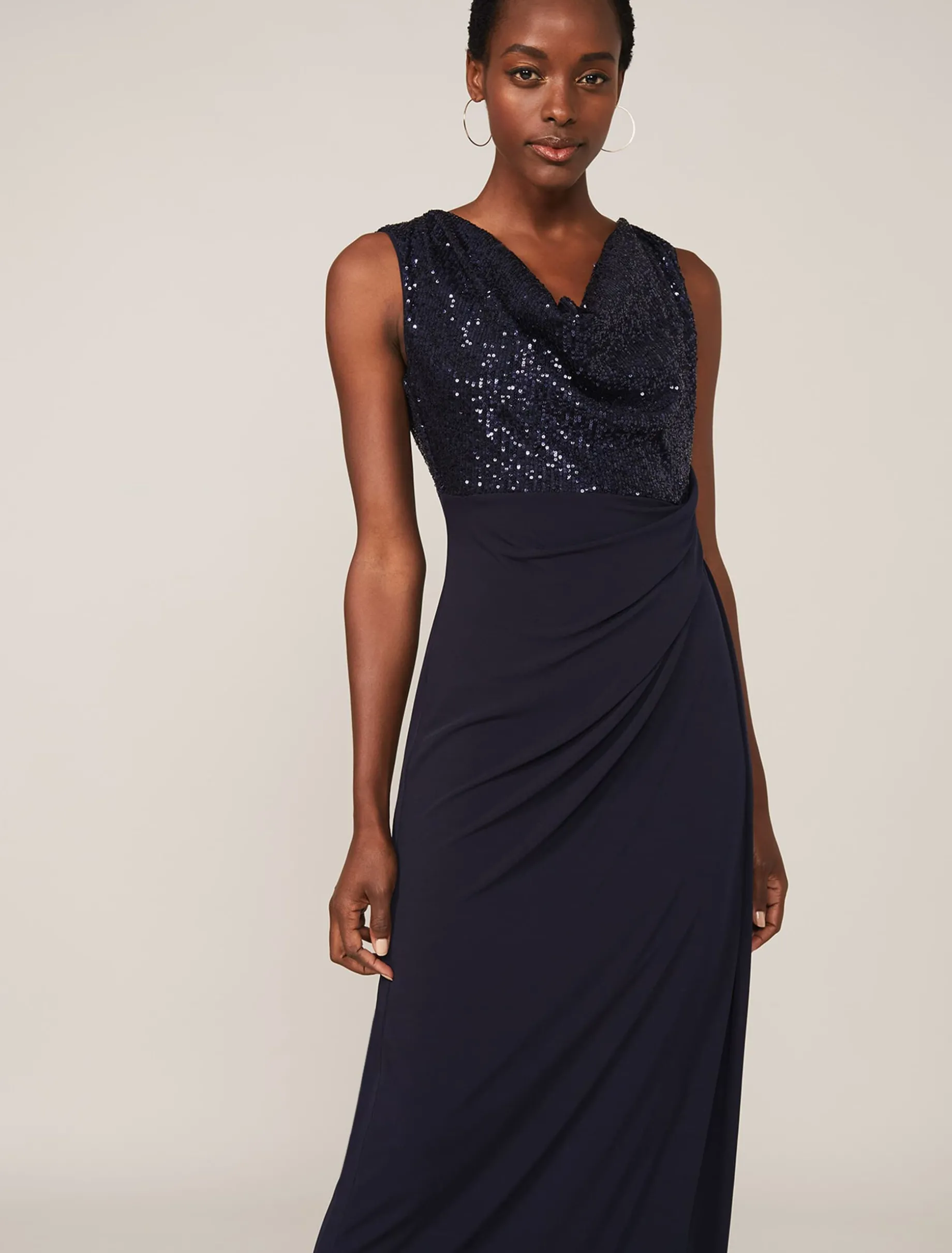 Wanda Sequin Cowl Maxi Dress