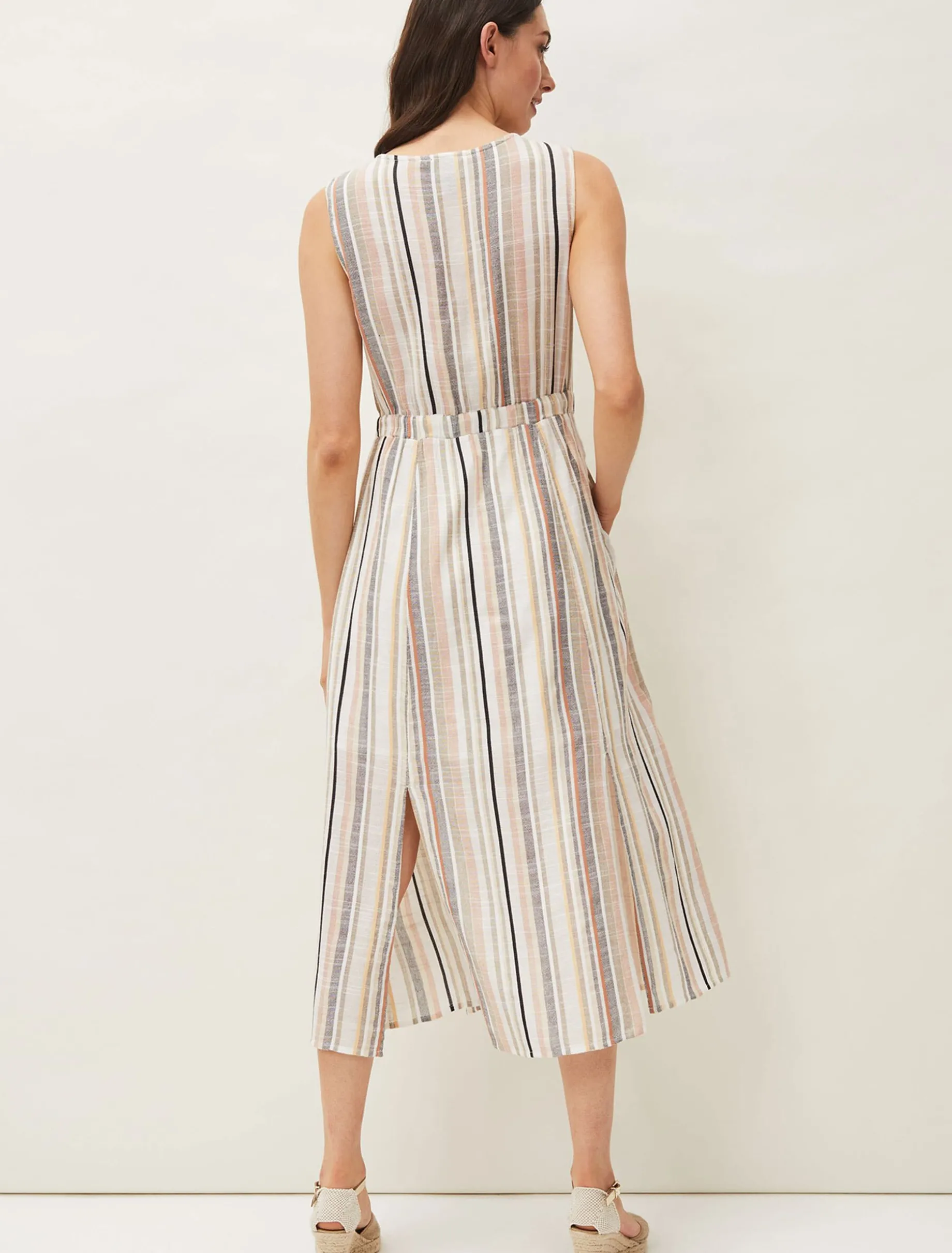 Whitney Stripe Sleeveless Midi Dress