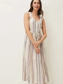 Whitney Stripe Sleeveless Midi Dress