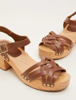 Woven Clog Heel Sandal