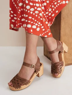 Woven Clog Heel Sandal