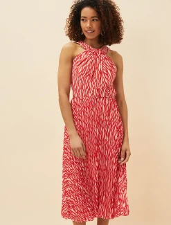 Yas Abstract Print Halterneck Dress
