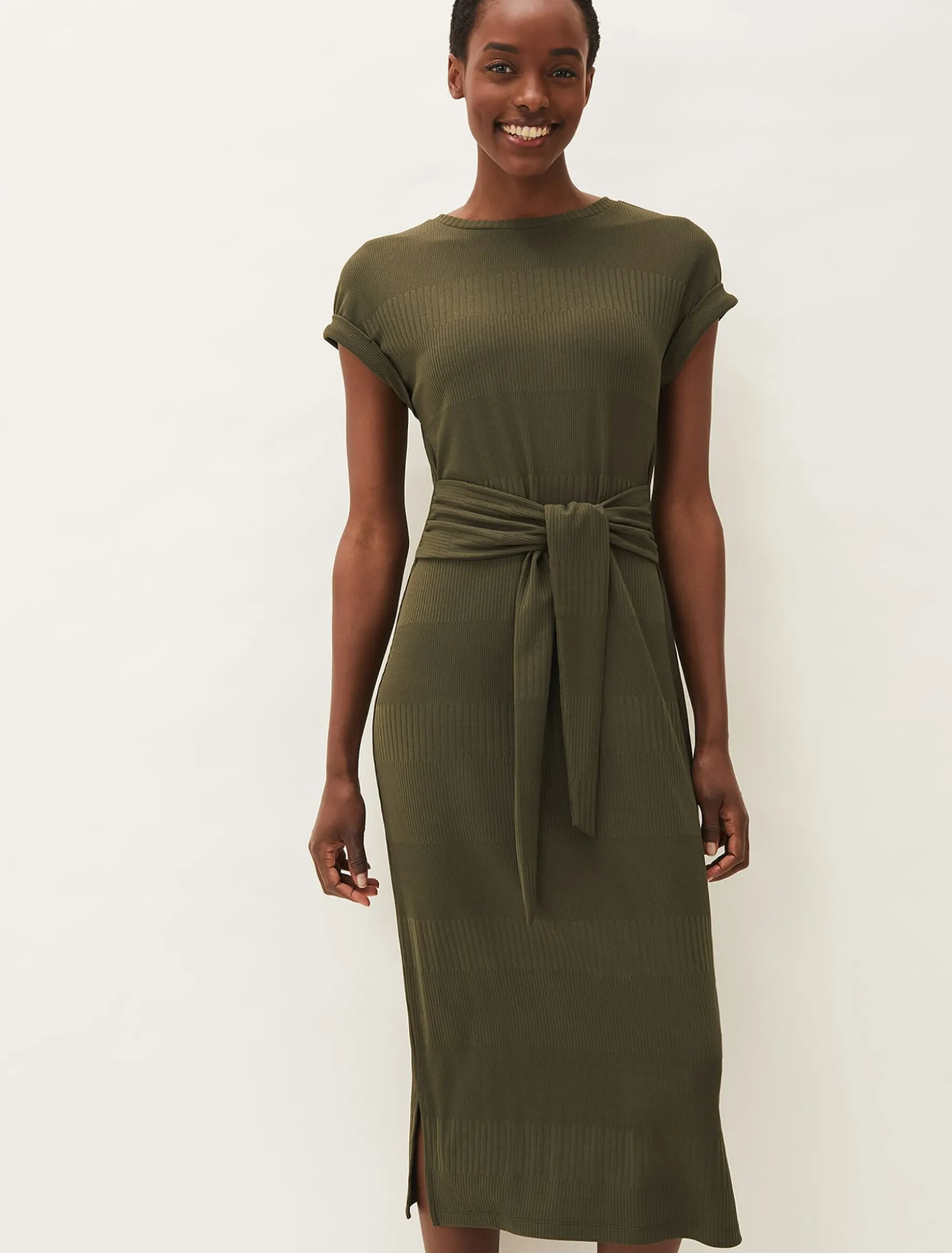 Yazmina Ribbed Jersey Midi Dress