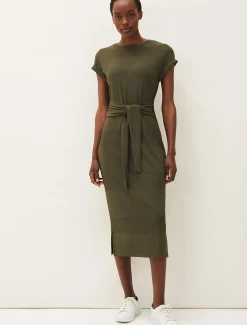 Yazmina Ribbed Jersey Midi Dress