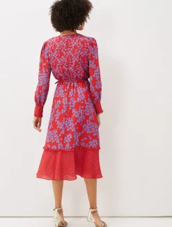 Zahara Floral And Spot Print Dress