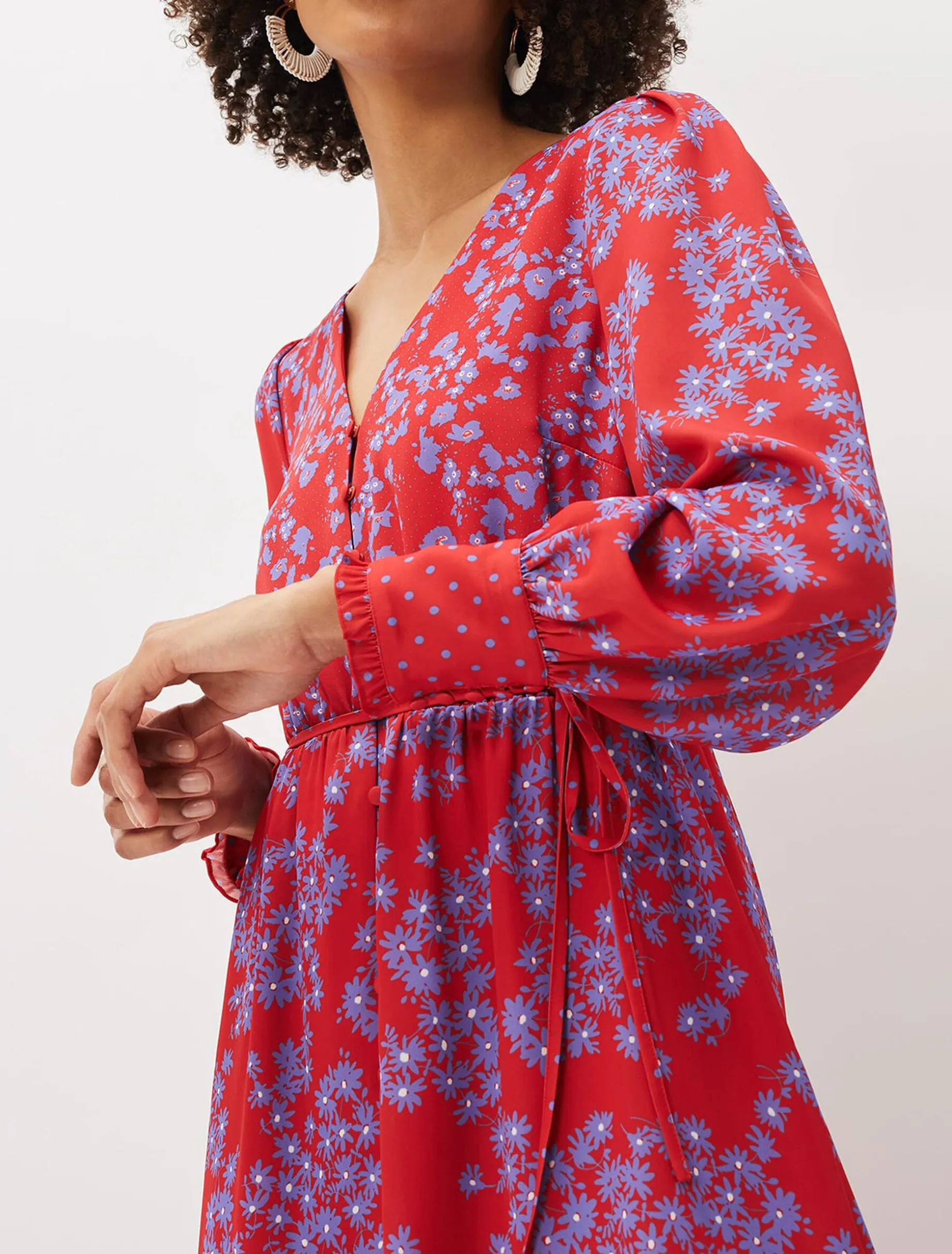 Zahara Floral And Spot Print Dress