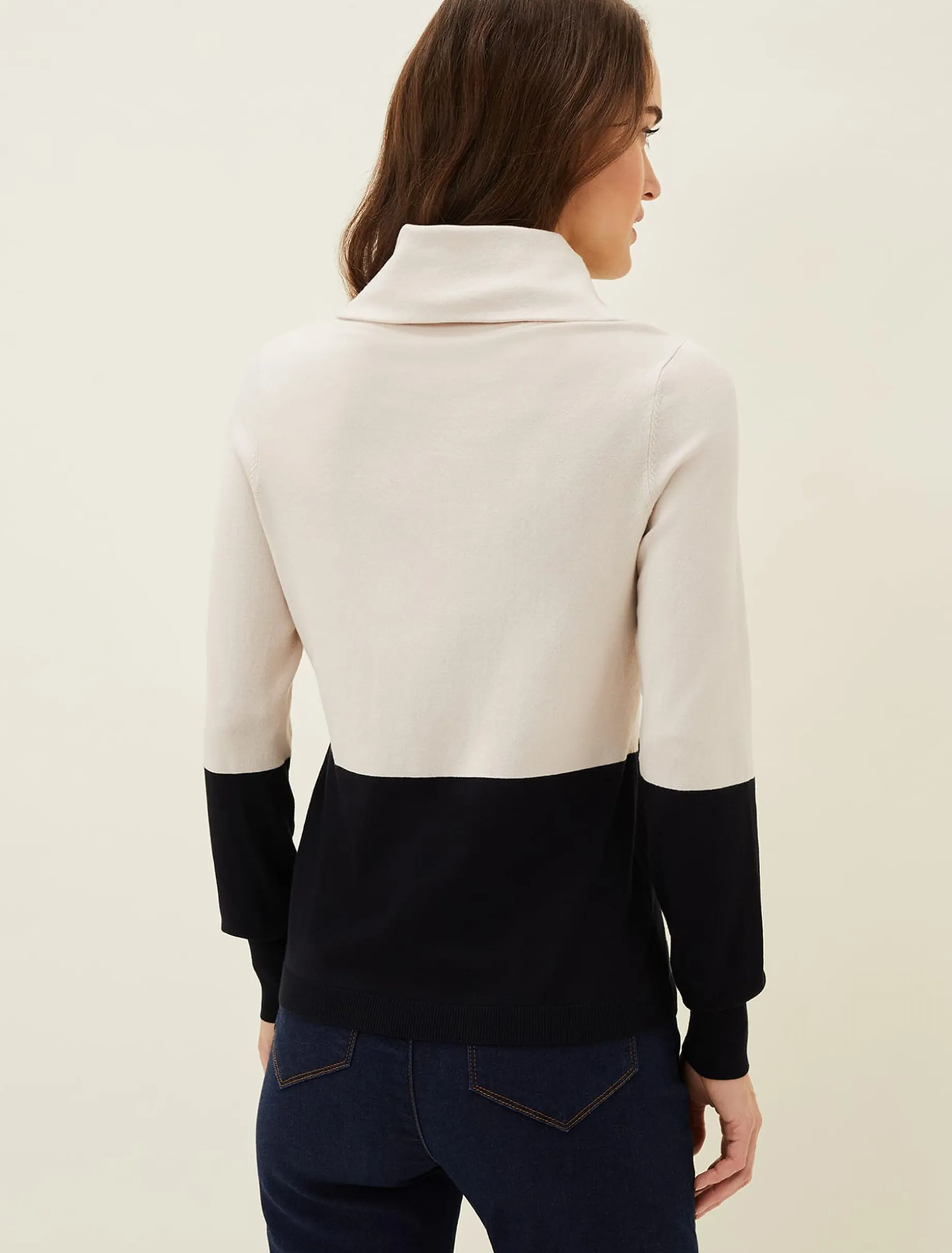 Zasha Colourblock Cowl Neck Jumper