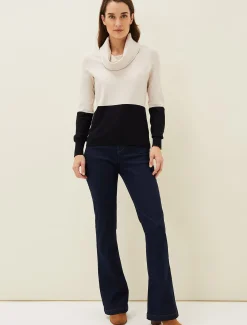 Zasha Colourblock Cowl Neck Jumper