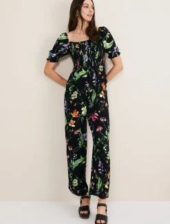 Zaylah Floral Shirred Waist Jumpsuit