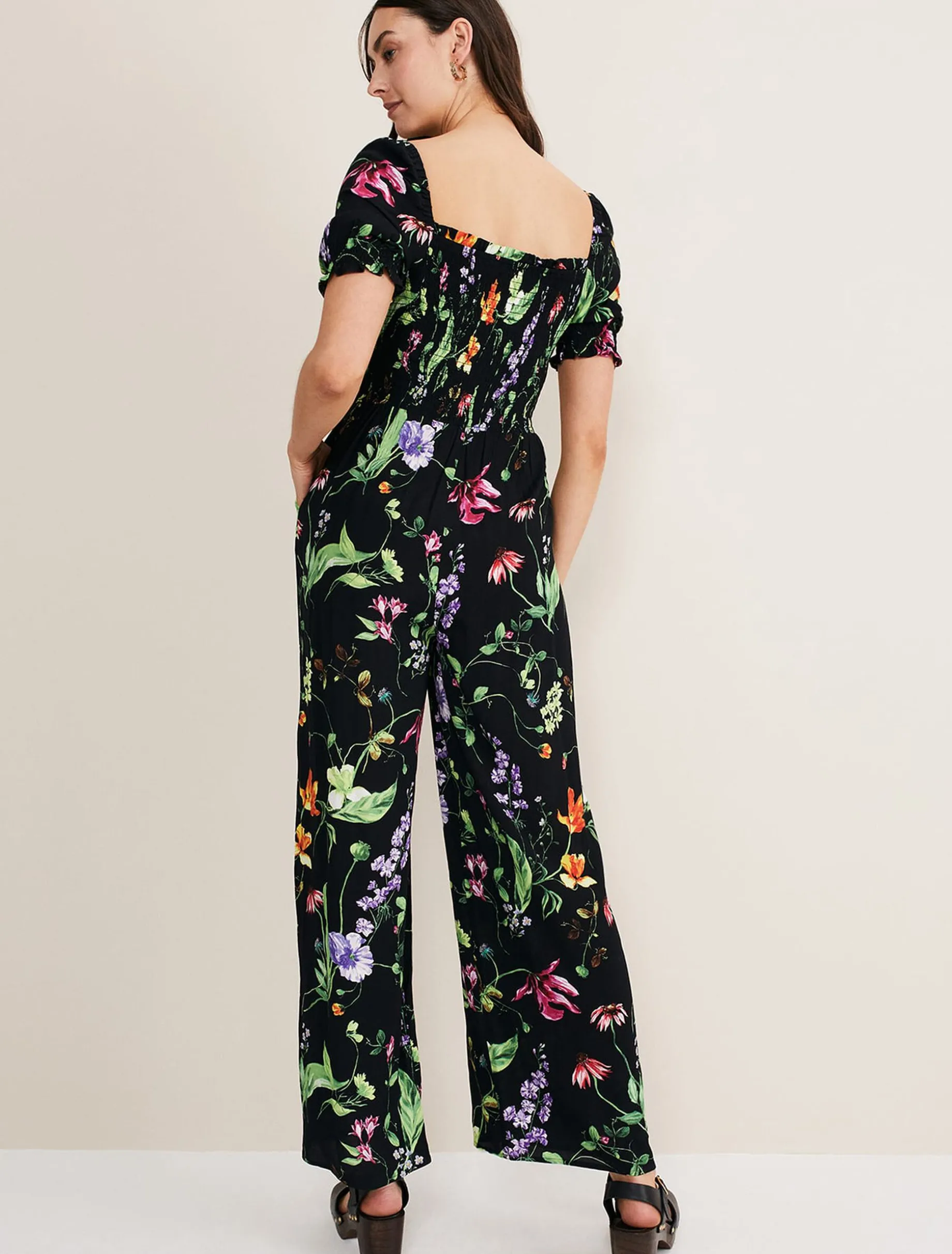 Zaylah Floral Shirred Waist Jumpsuit