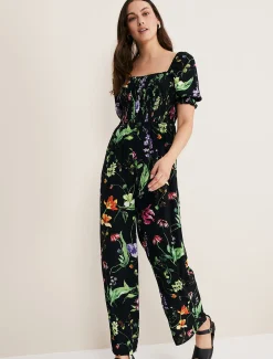 Zaylah Floral Shirred Waist Jumpsuit