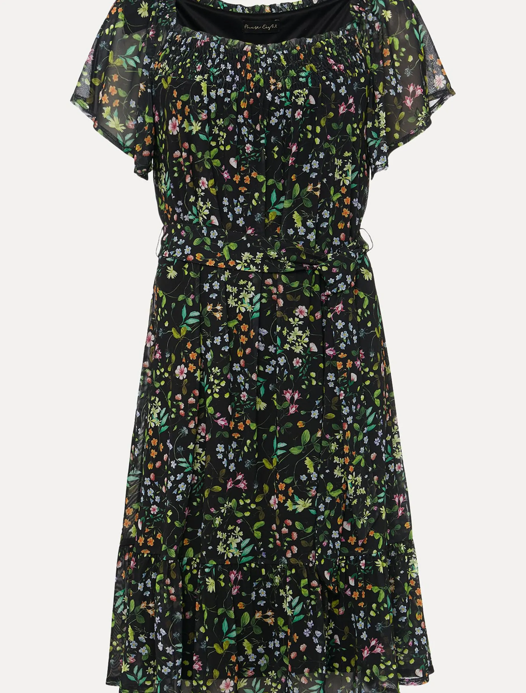 Zaylah Shirred Floral Mesh Dress
