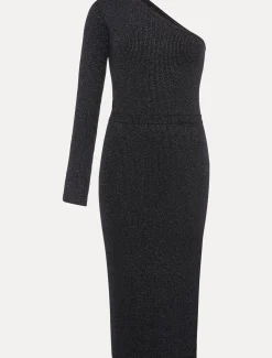 Zemira One Shoulder Lurex Knitted Dress