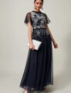 Zena Beaded Tulle Maxi Dress