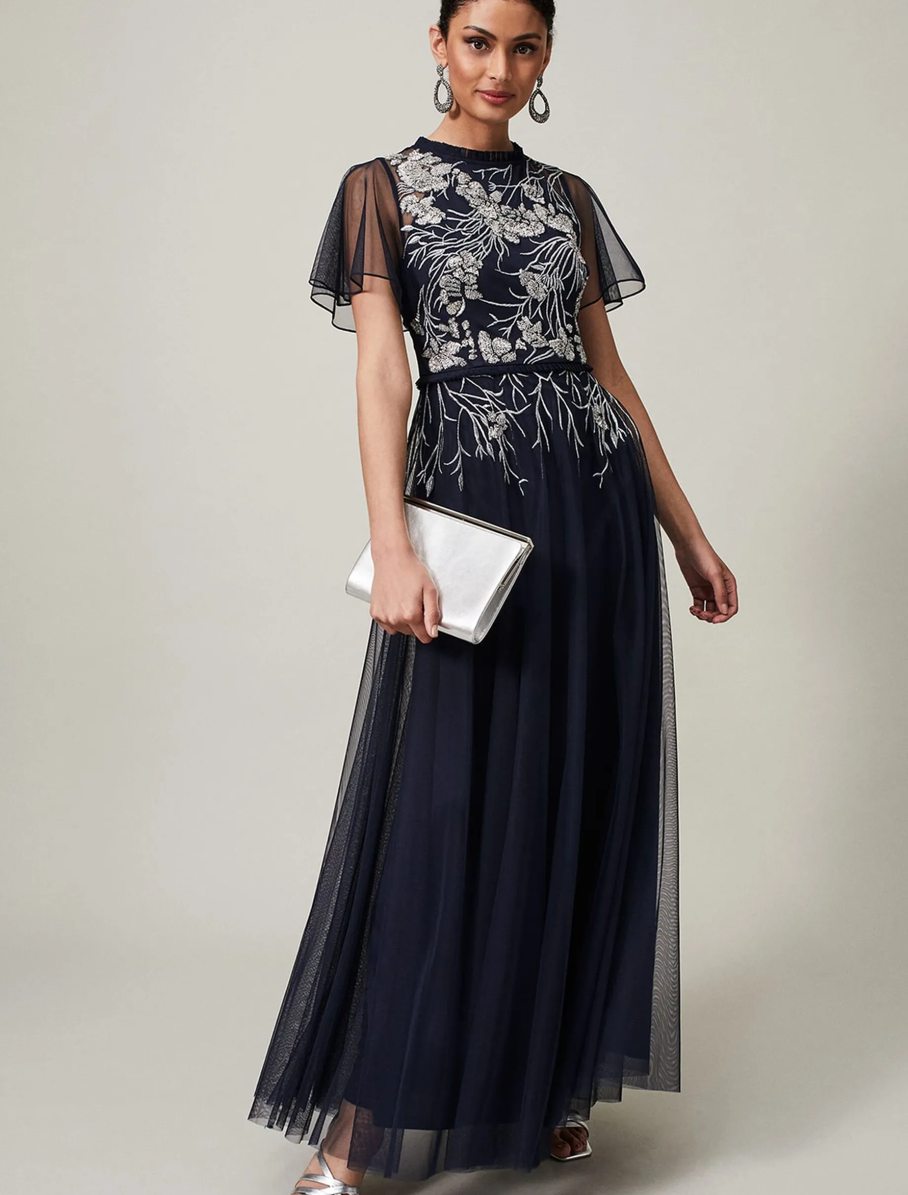 Zena Beaded Tulle Maxi Dress