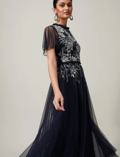 Zena Beaded Tulle Maxi Dress