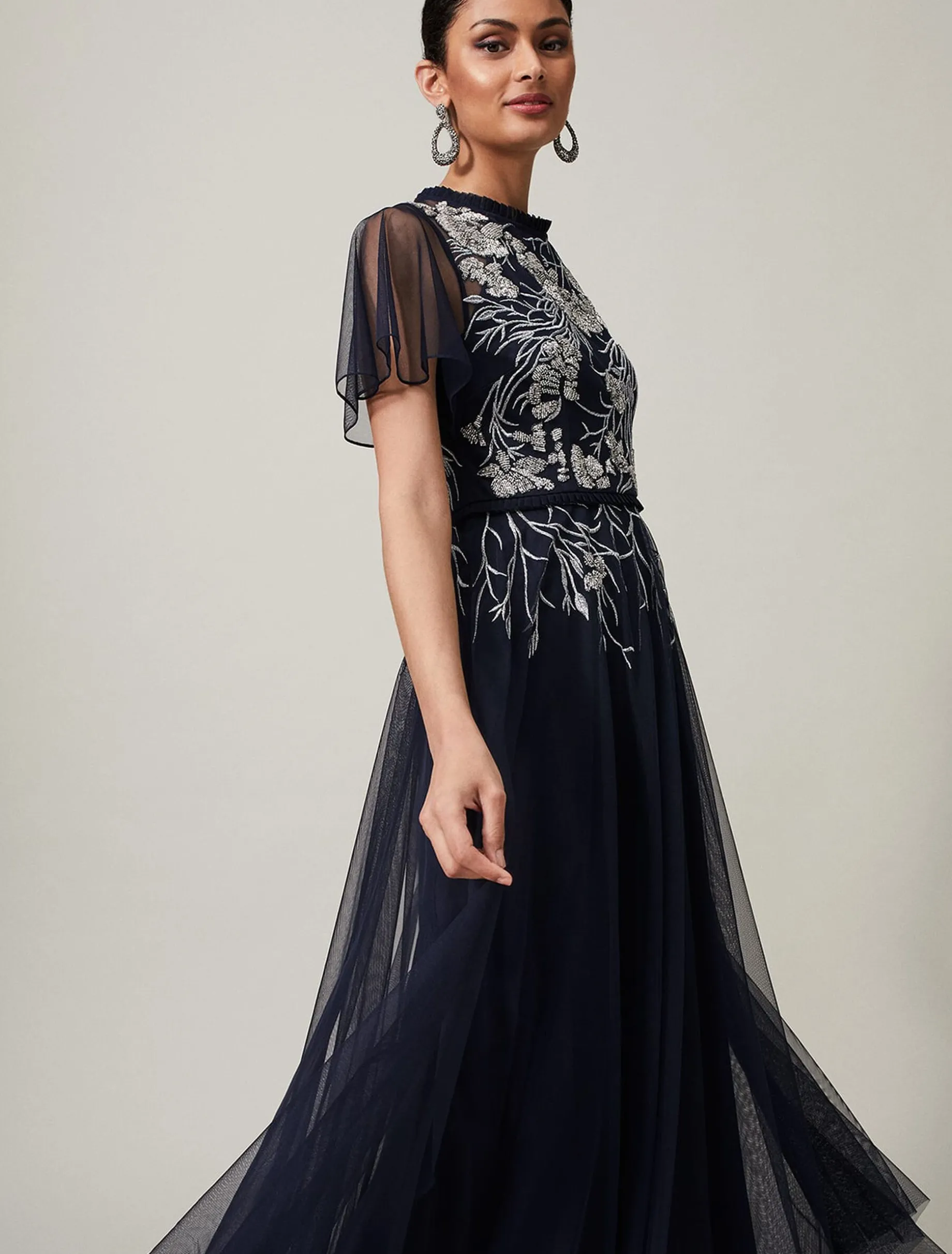Zena Beaded Tulle Maxi Dress